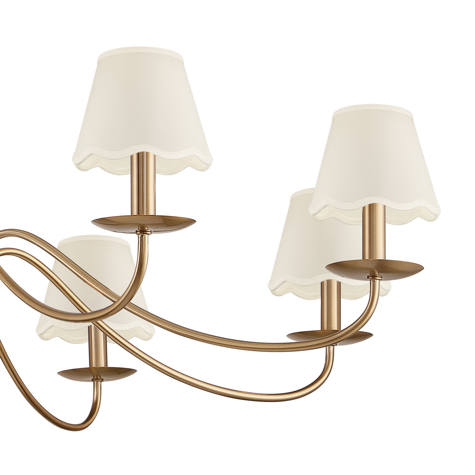 Image 2 Marinec 42" Wide Soft Gold 8-Light Chandelier with White Shades more views