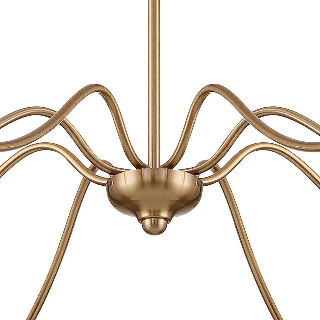 Image 4 Marinec 42" Wide Soft Gold 8-Light Chandelier with White Shades more views