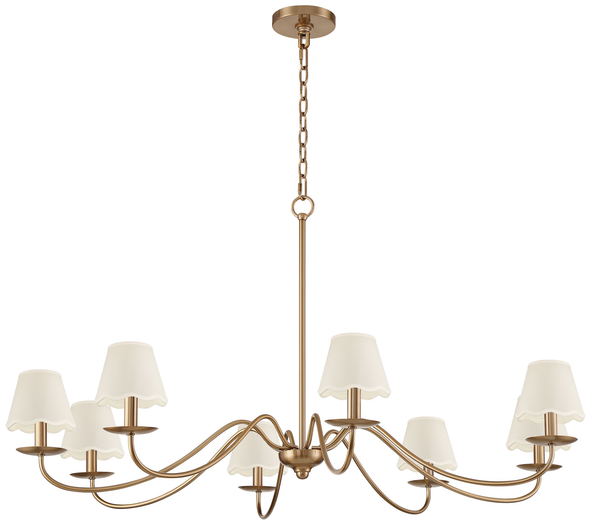 Image 5 Marinec 42" Wide Soft Gold 8-Light Chandelier with White Shades more views