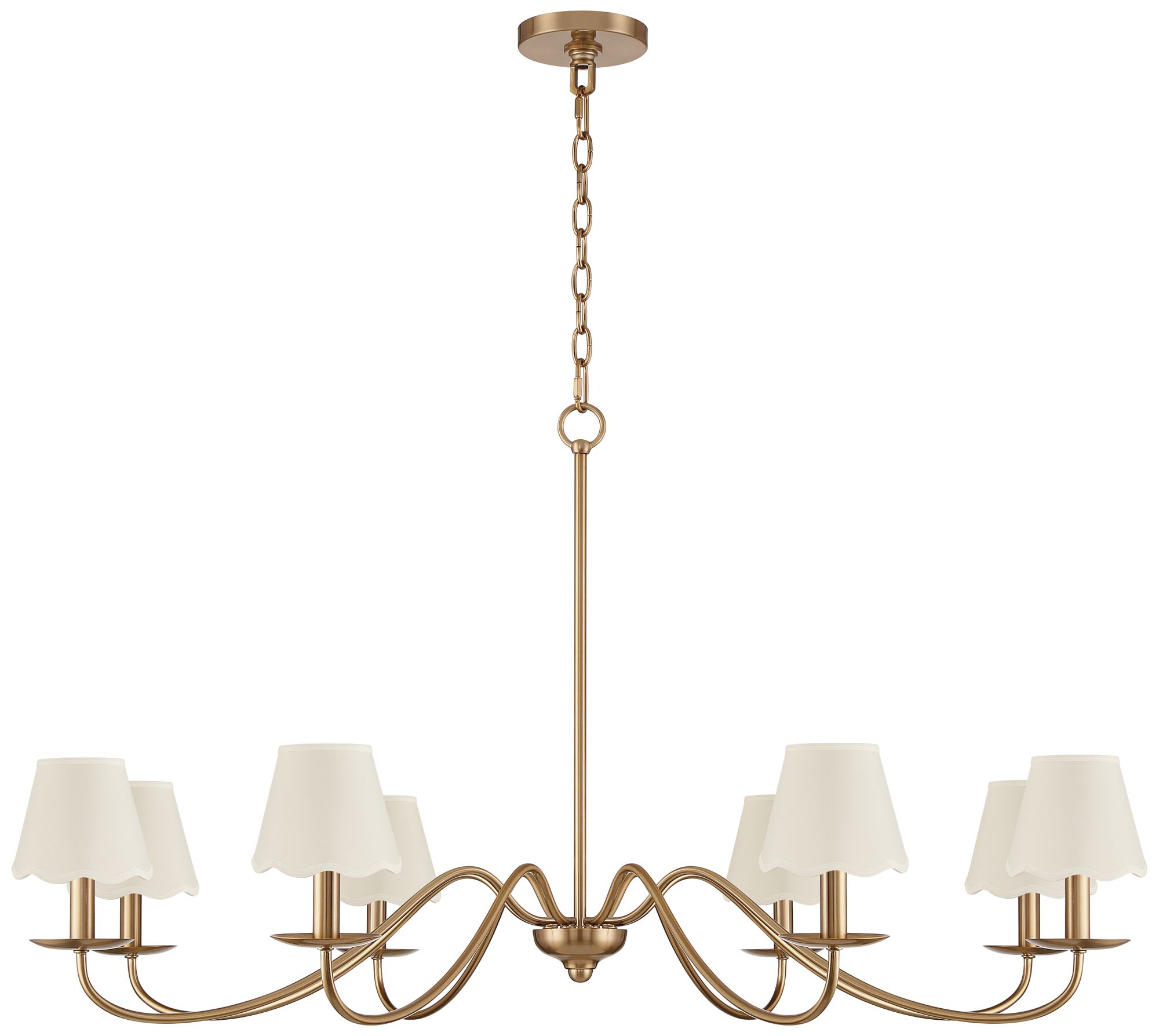 Image 6 Marinec 42" Wide Soft Gold 8-Light Chandelier with White Shades more views