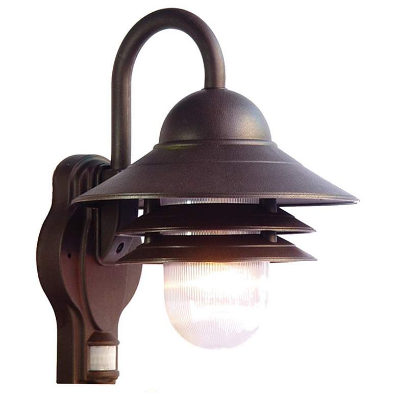 Image 1 Mariner 1-Light Architectural Bronze Wall Light With Motion Sensor