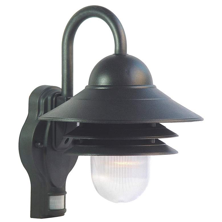 Image 1 Mariner 1-Light Matte Black Wall Light With Motion Sensor