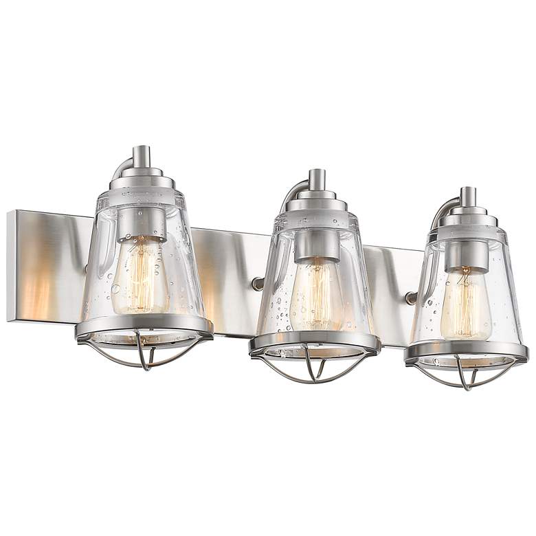 Image 1 Mariner 24" Wide Brushed Nickel 3-Light Vanity Bath Light