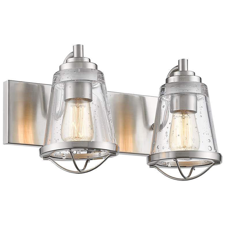 Image 1 Mariner 9" High Brushed Nickel 2-Light Wall Sconce