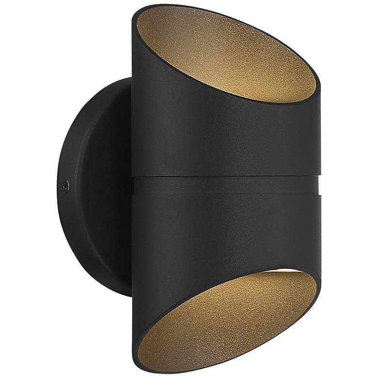 Image 1 Marino 8" High Black 2-Light LED Outdoor Wall Light