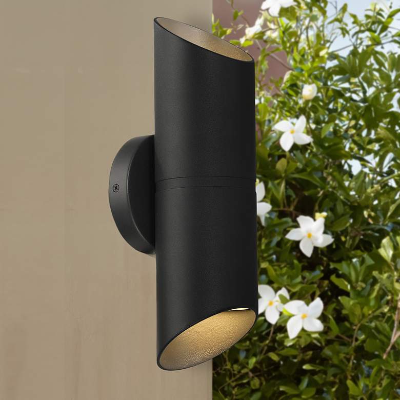 Image 1 Marino Tall Bi-Directional Outdoor LED Wall Mount - Black