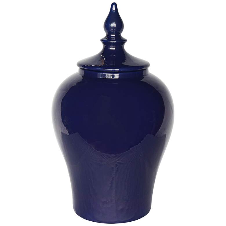 Image 1 Marinos Navy 19 inch High Decorative Ceramic Covered Jar