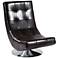 Mario Brown Bonded Leather Swivel Club Chair