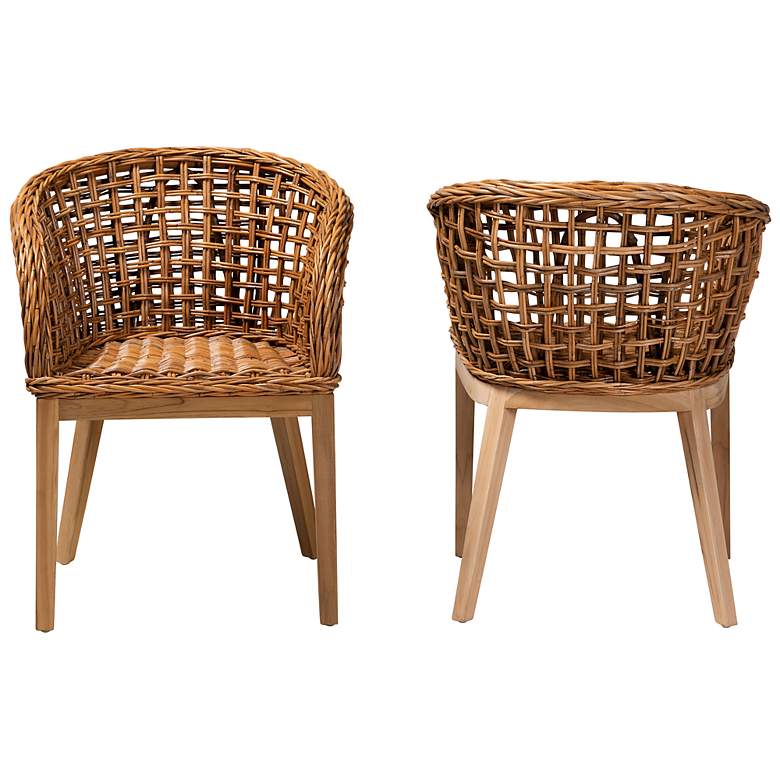 Image 6 Mario Natural Brown Rattan Dining Chairs Set of 2 more views