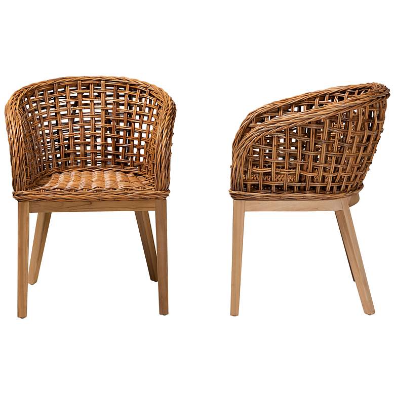 Image 7 Mario Natural Brown Rattan Dining Chairs Set of 2 more views
