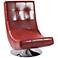 Mario Red Bonded Leather Swivel Club Chair