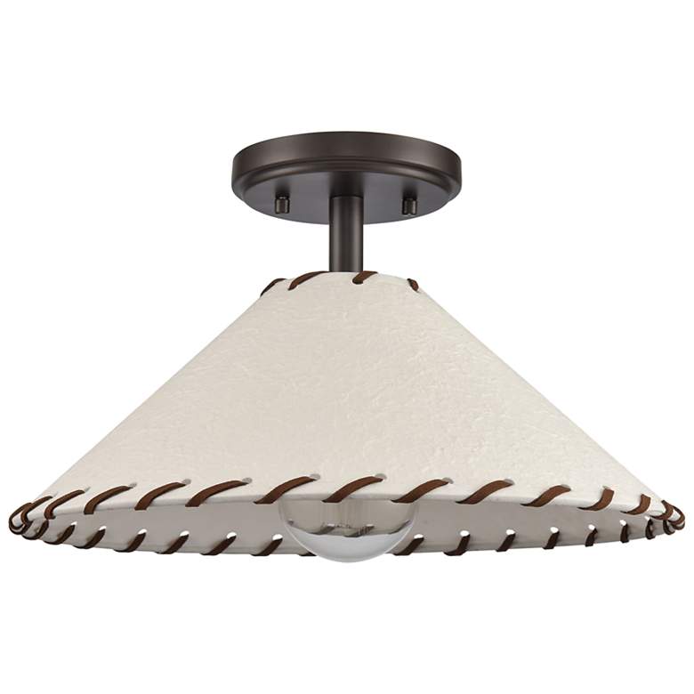 Image 2 Marion 14" Wide 1-Light Semi Flush Mount - Oil Rubbed Bronze more views