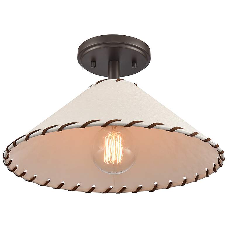 Image 3 Marion 14" Wide 1-Light Semi Flush Mount - Oil Rubbed Bronze more views