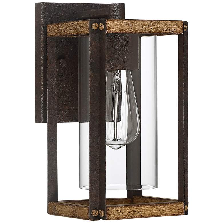 Image 2 Marion Square 10 1/2 inchH Black and Walnut Outdoor Wall Light more views