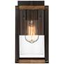 Marion Square 10 1/2"H Black and Walnut Outdoor Wall Light