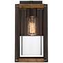 Marion Square 13 1/4"H Black and Walnut Outdoor Wall Light