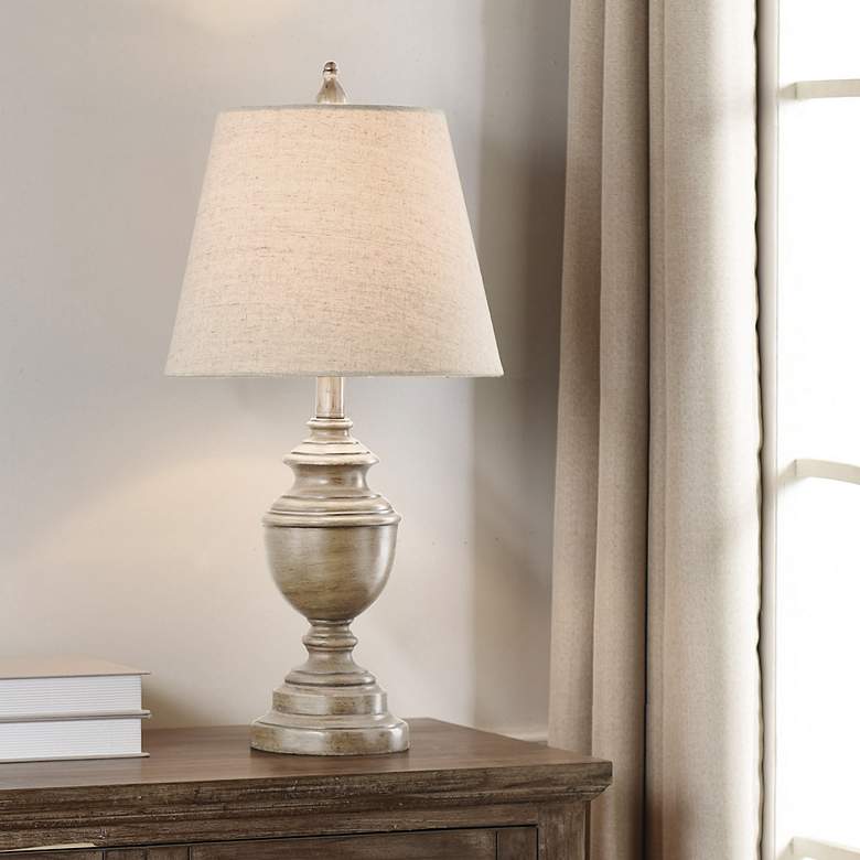 Image 1 Marion Table Lamp - Weathered Grey - Heathered Light Beige