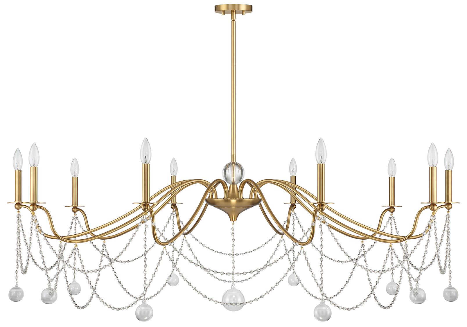 Image 2 Mariposa 10-Light Chandelier in Warm Brass more views