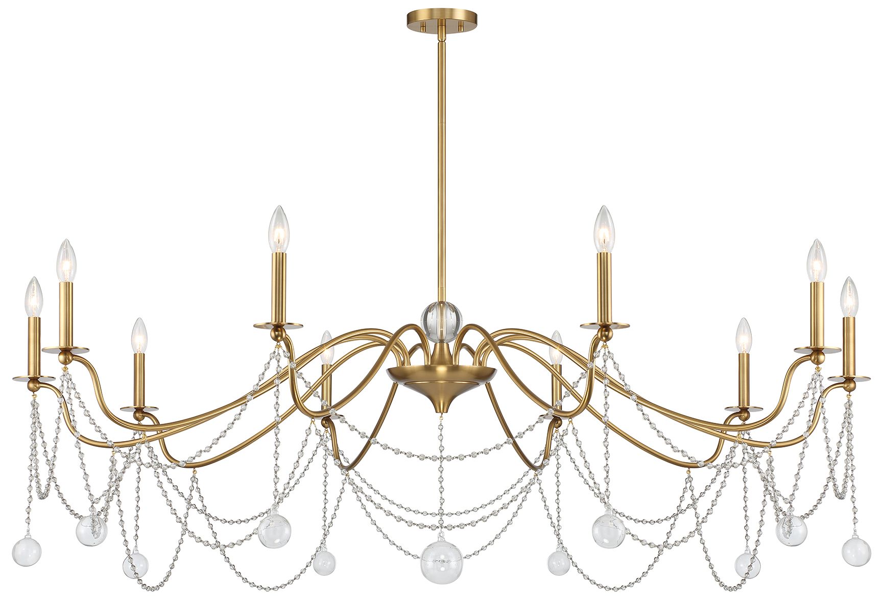 Image 3 Mariposa 10-Light Chandelier in Warm Brass more views