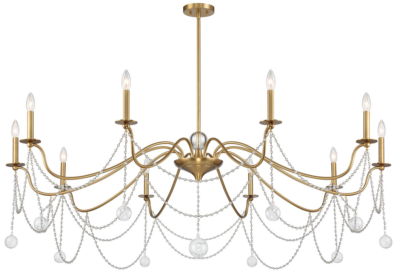 Image 4 Mariposa 10-Light Chandelier in Warm Brass more views