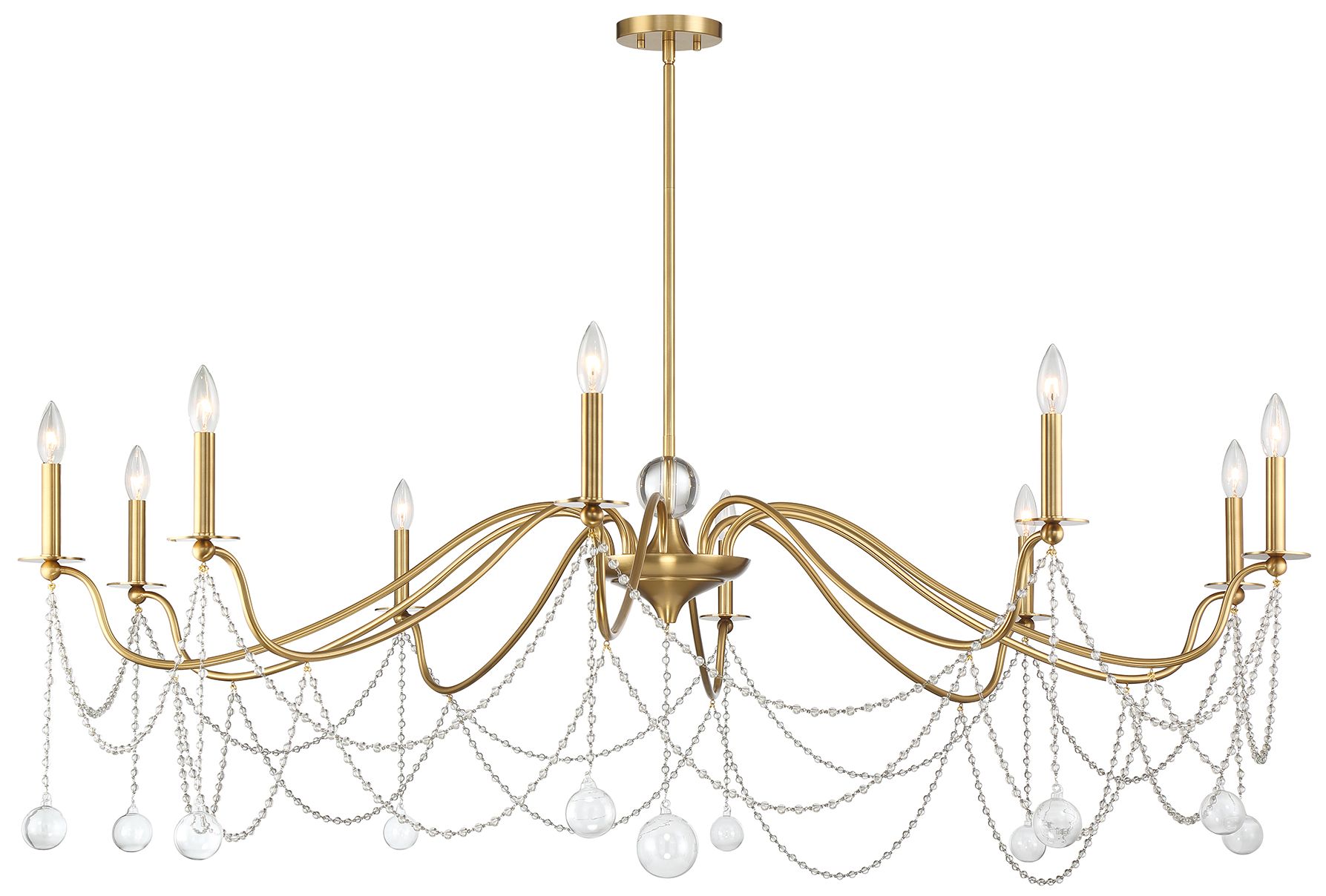 Image 5 Mariposa 10-Light Chandelier in Warm Brass more views