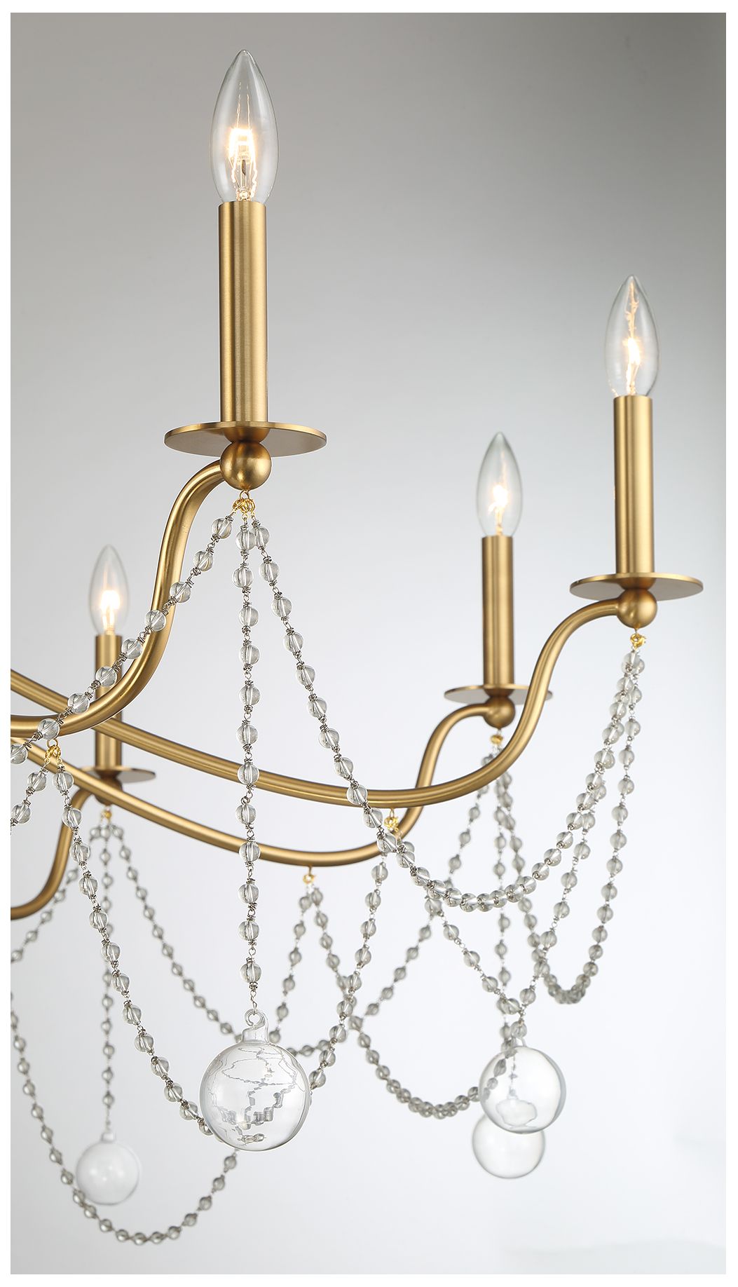 Image 6 Mariposa 10-Light Chandelier in Warm Brass more views