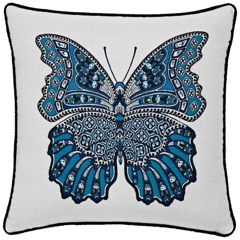 Image 1 Mariposa Azure Corded 20 inch Square Indoor-Outdoor Pillow