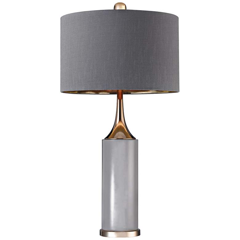 Image 1 Mariposa Tall Cone Neck Gray and Gold Table Lamp