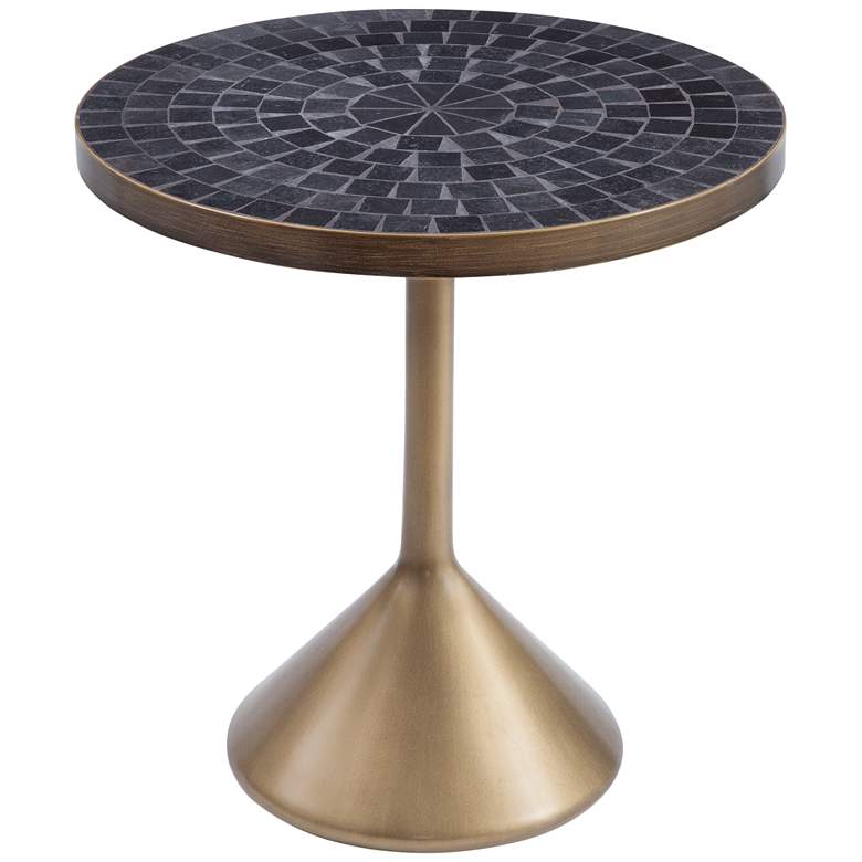 Image 1 Marirose 22 inch Black and Brass Accent Table