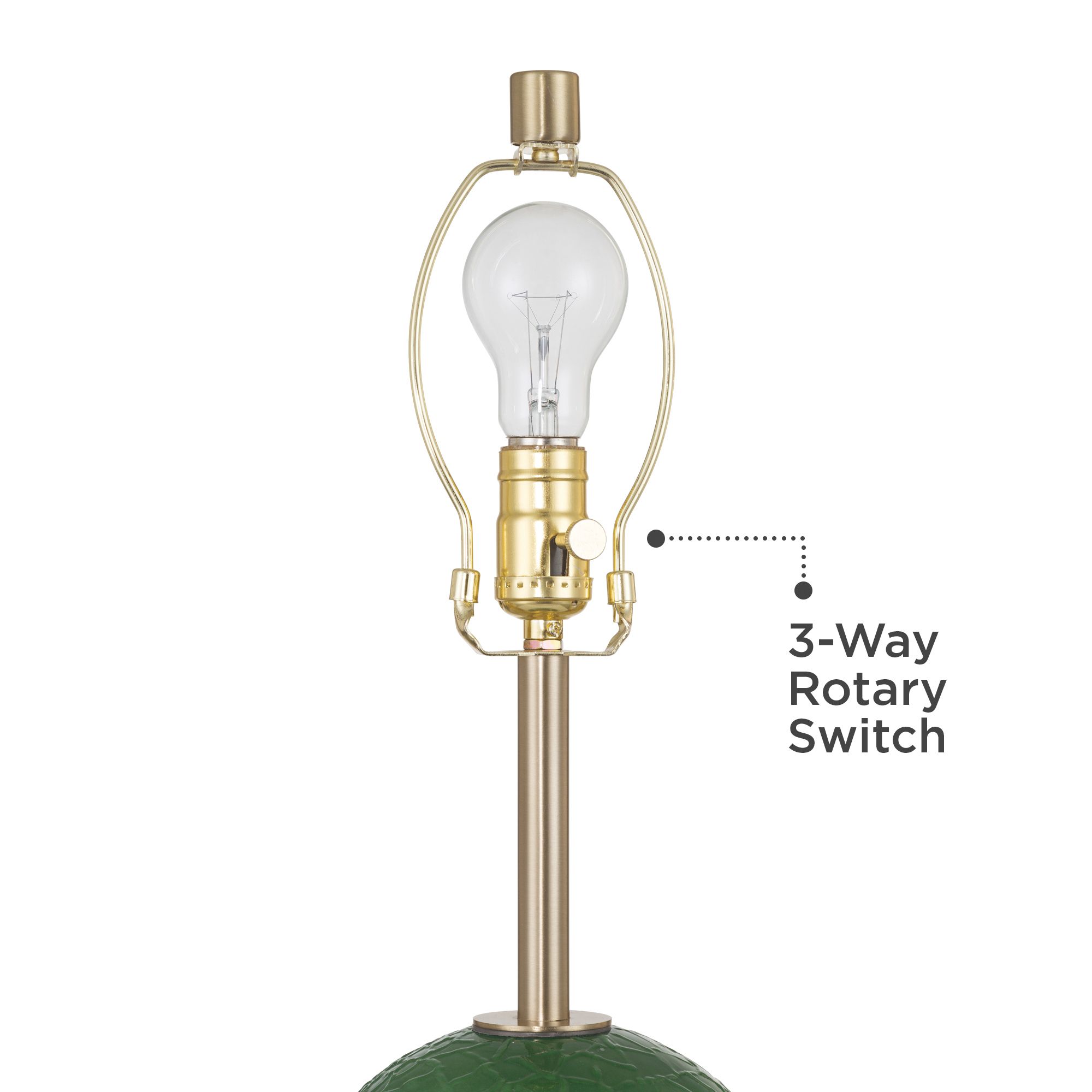 Image 5 Maris 20" High Green Glass and Satin Brass Table Lamp Set with Dimmer more views