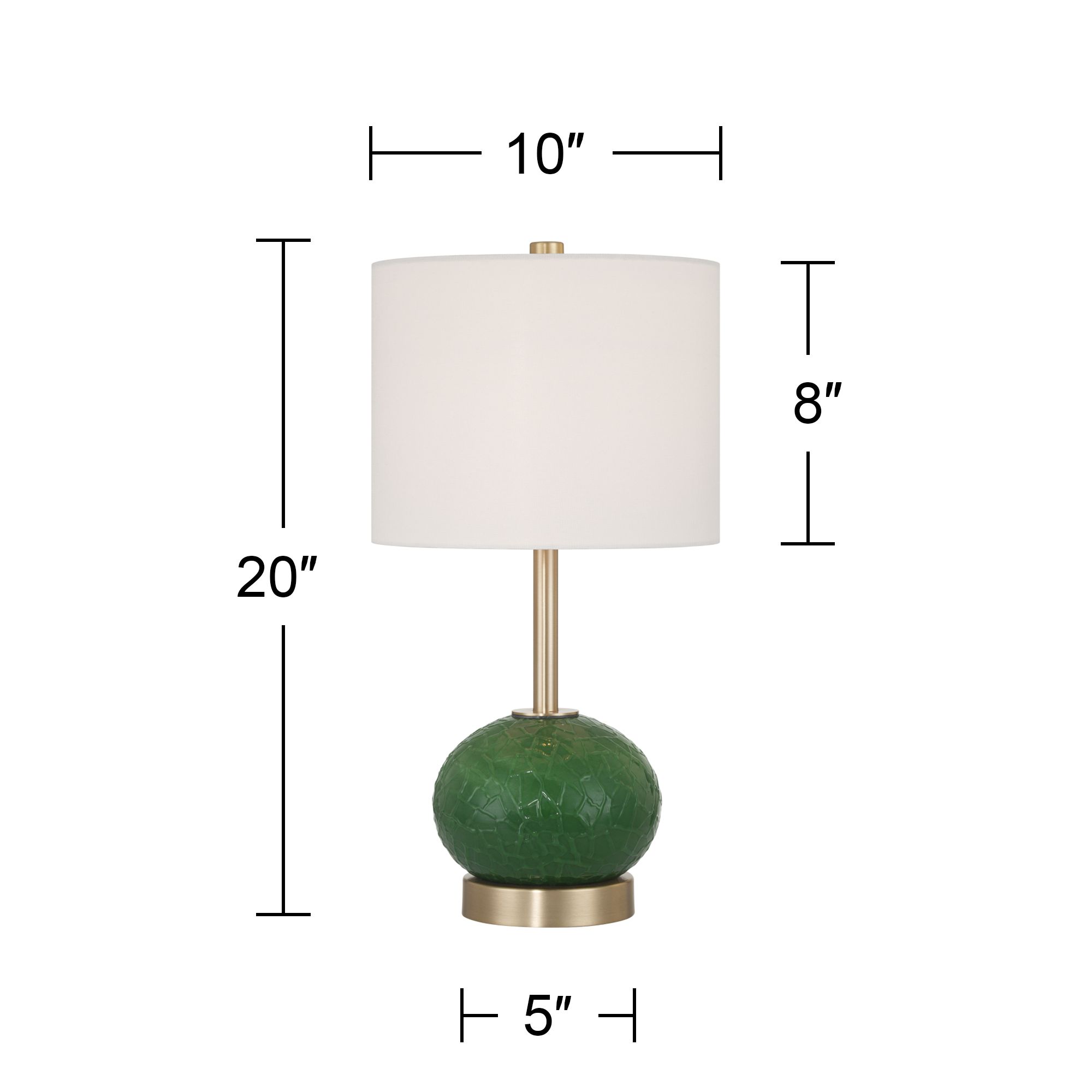 Maris 20" High Green Glass and Satin Brass Table Lamp in scene