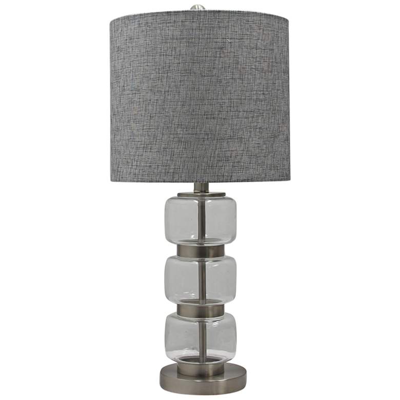 Image 1 Marisa 26" Clear Glass and Brushed Steel Modern Table Lamp