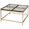 Marisa 32" Wide Brushed Gold And Cast Glass Cocktail Table