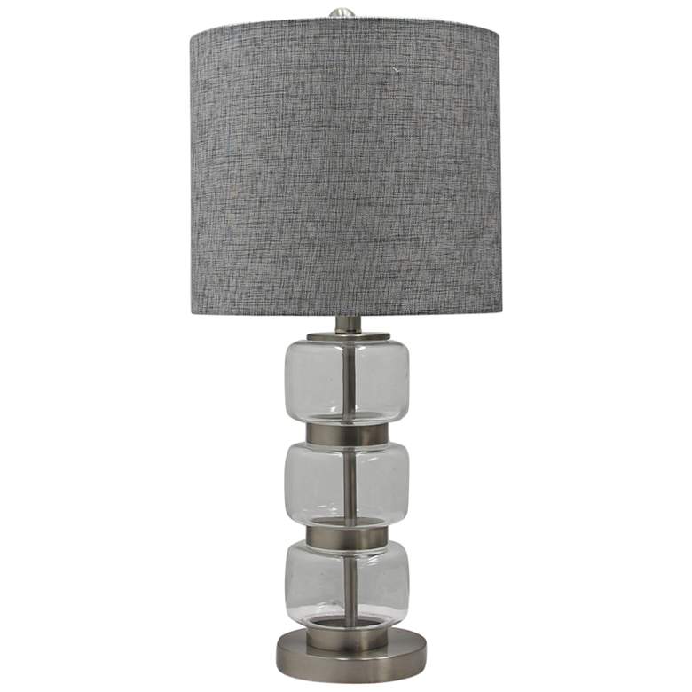 Image 1 Marisa Clear Glass and Brushed Steel Metal Table Lamp