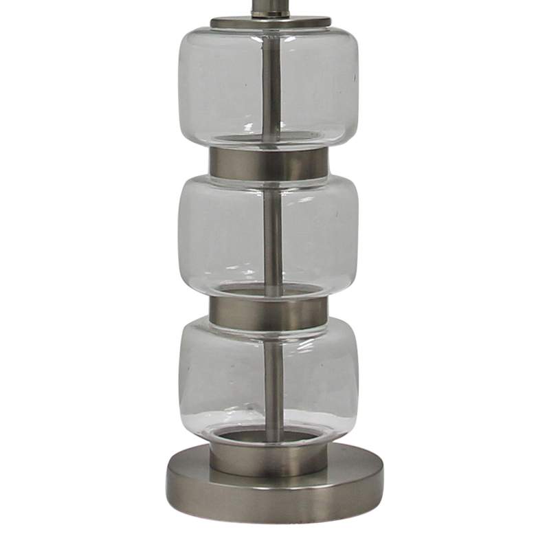 Image 2 Marisa Clear Glass and Brushed Steel Metal Table Lamp more views
