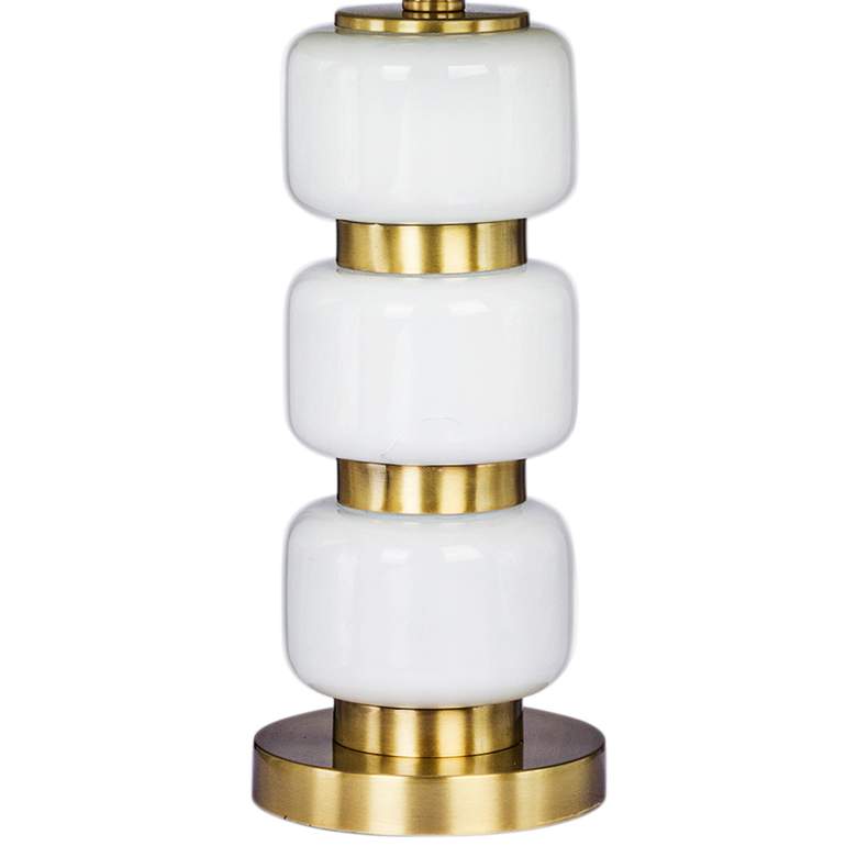 Image 2 Marisa White Glass and Antique Brass Metal Table Lamp more views