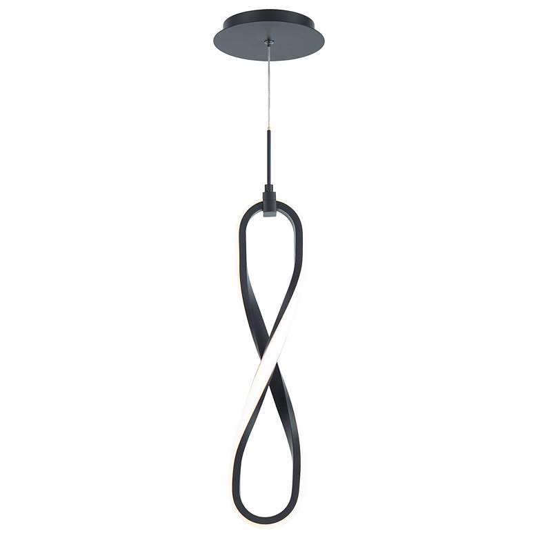 Image 2 Marise 21"H x 3.5"W 1-Light Mini Pendant in Black more views