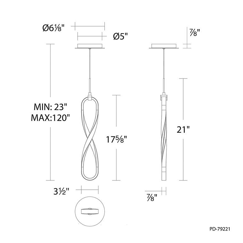 Image 4 Marise 21"H x 3.5"W 1-Light Mini Pendant in Black more views