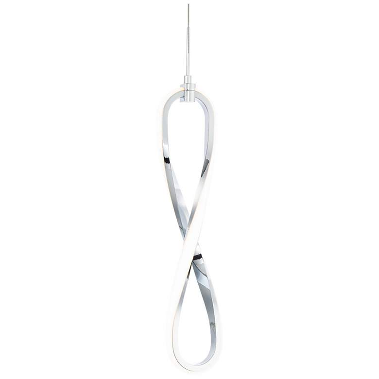 Image 1 Marise 6 1/4 inch Wide Chrome Curved Metal LED Mini Pendant