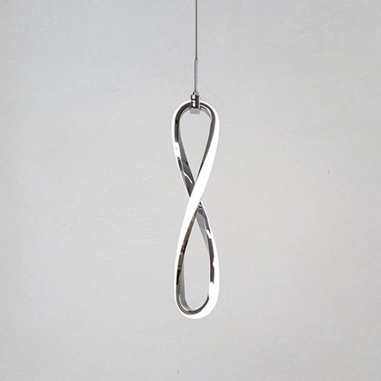 Image 2 Marise 6 1/4" Wide Chrome Curved Metal LED Mini Pendant