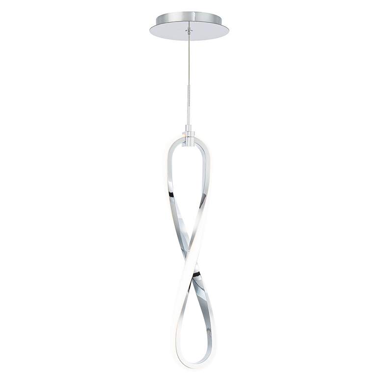 Image 4 Marise 6 1/4" Wide Chrome Curved Metal LED Mini Pendant more views