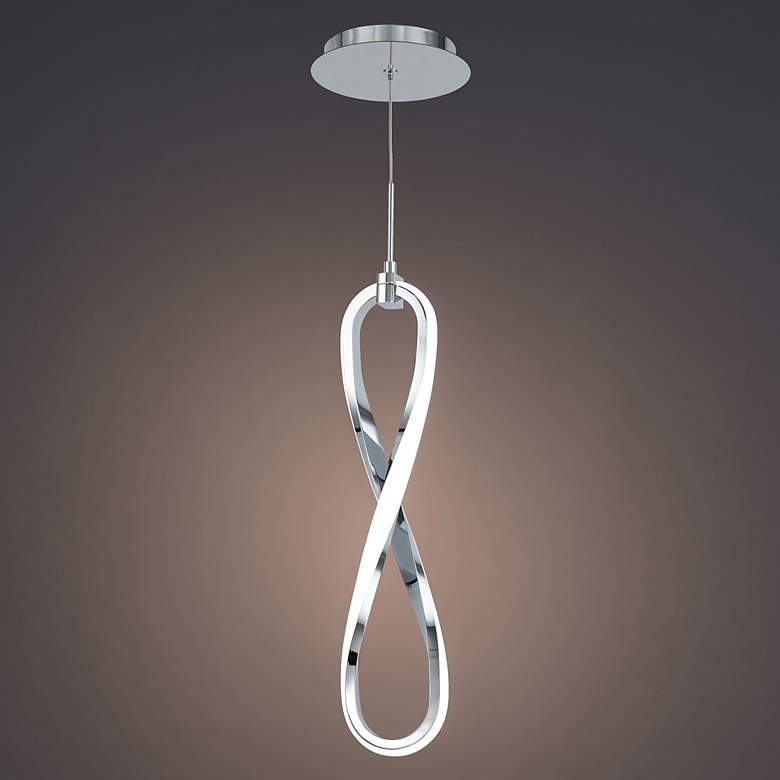 Image 5 Marise 6 1/4" Wide Chrome Curved Metal LED Mini Pendant more views