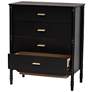 3_Marisela 32 3/4" Wide Black Wood 4-Drawer Vertical Dresser more views