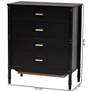 Marisela 32 3/4" Wide Black Wood 4-Drawer Vertical Dresser