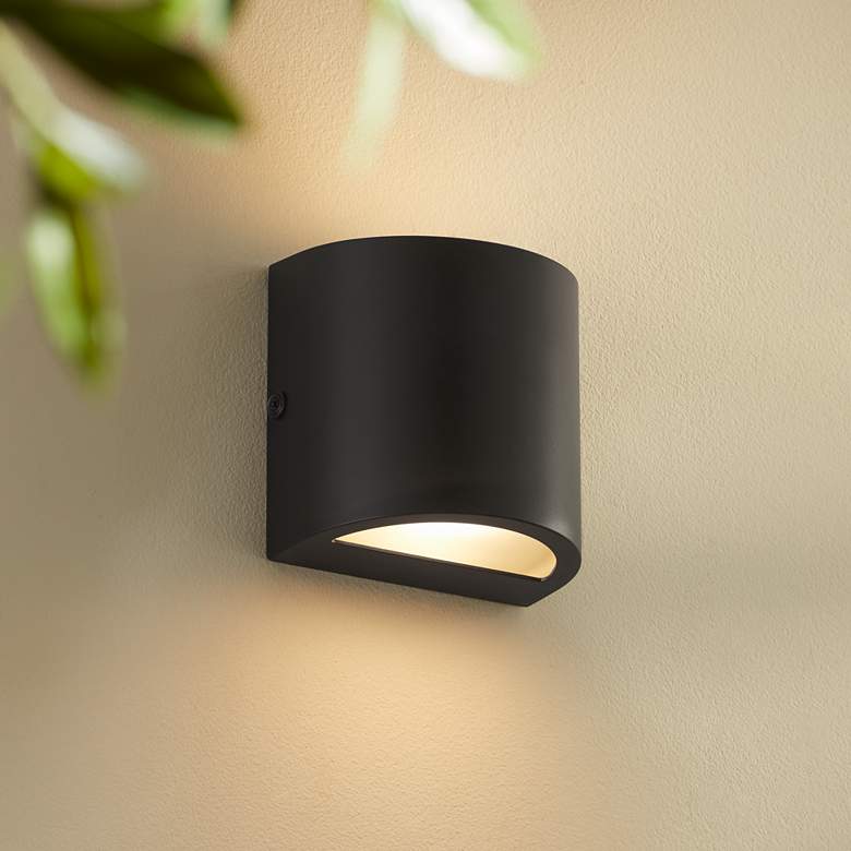 Image 1 Marisha 4 3/4" High Black LED Outdoor Wall Light