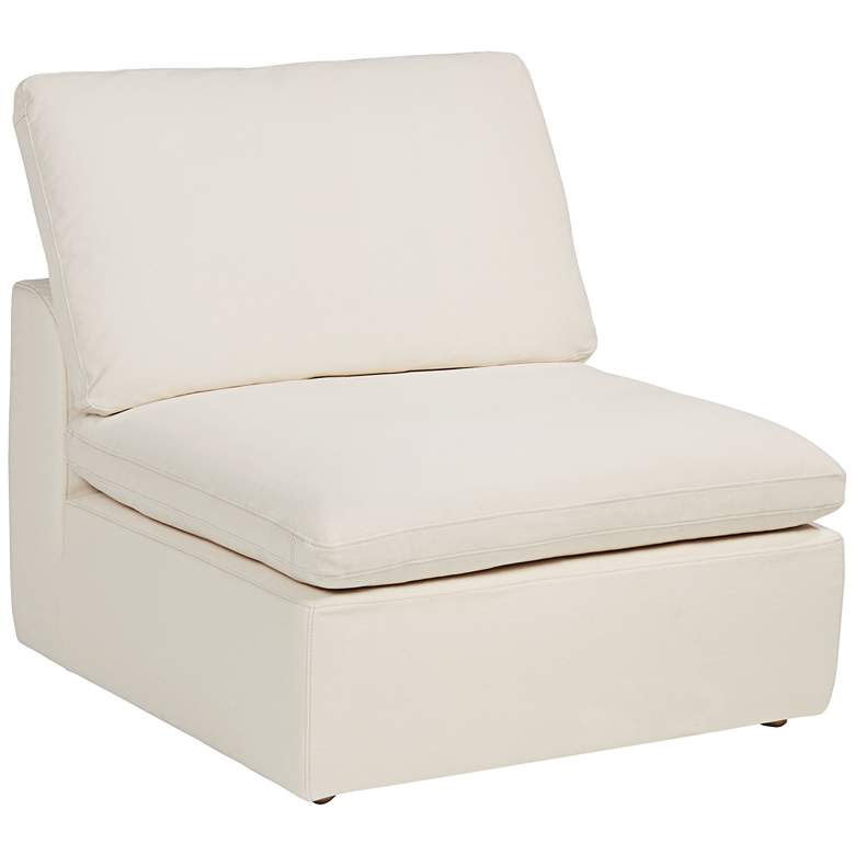 Image 2 Marisha White Fabric Modular Armless Chair