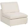 Marisha White Fabric Modular Armless Chair