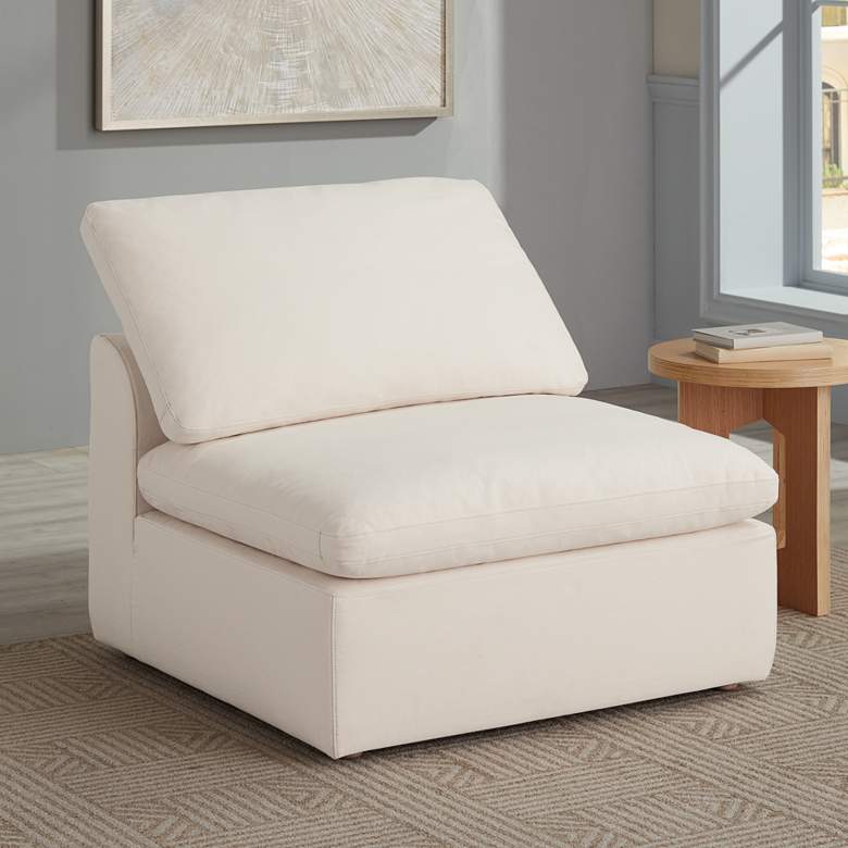 Image 1 Marisha White Fabric Modular Armless Chair