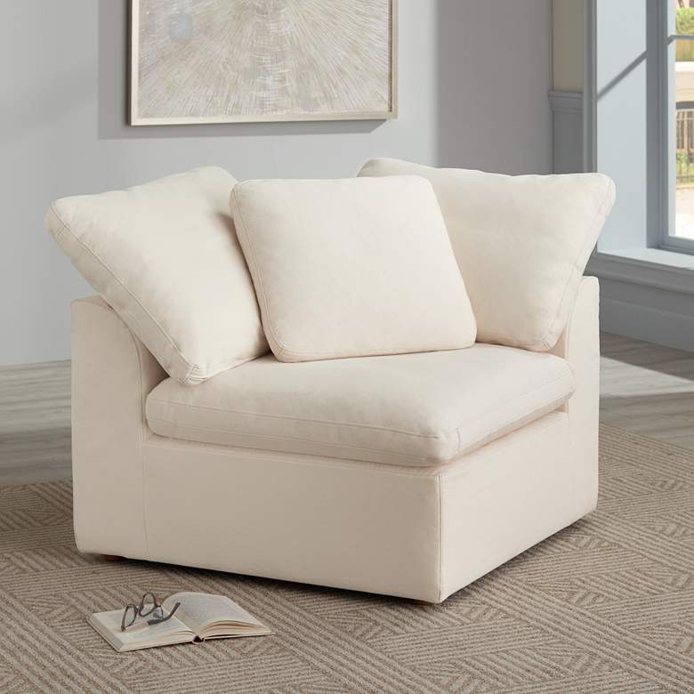 Image 1 Marisha White Fabric Modular Corner Chair