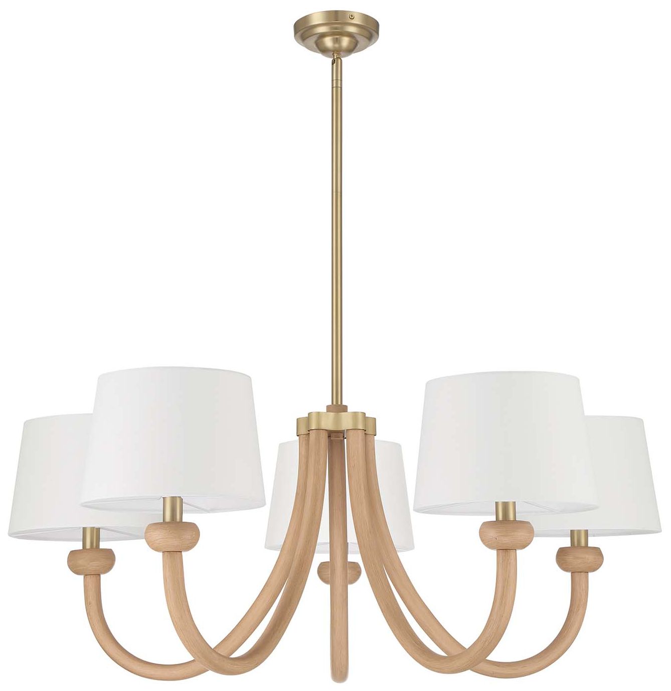 Image 5 Marisol 38" Wide 5-Light Champagne Brass Chandelier more views